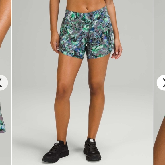 Lululemon Track That Mid-Rise Short 5" Green Blue Rapid Flourish Multi 4 - Picture 14 of 16